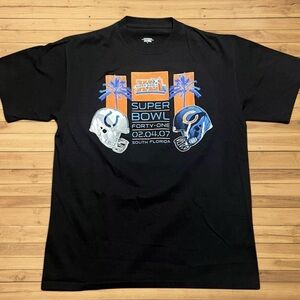 Vintage Super Bowl XLI Indianapolis Colts Vs. Chicago Bears Black Shirt Large